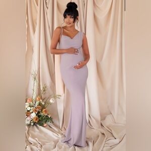 Club L London Lavender Maxi Maternity Dress